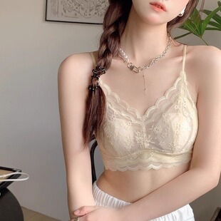 French Style Beautiful Back Bra One-piece Underwear Women's Small Chest Gathering Without Steel Ring Girl's Big Chest Shown Small Thin Bra Pure Desire