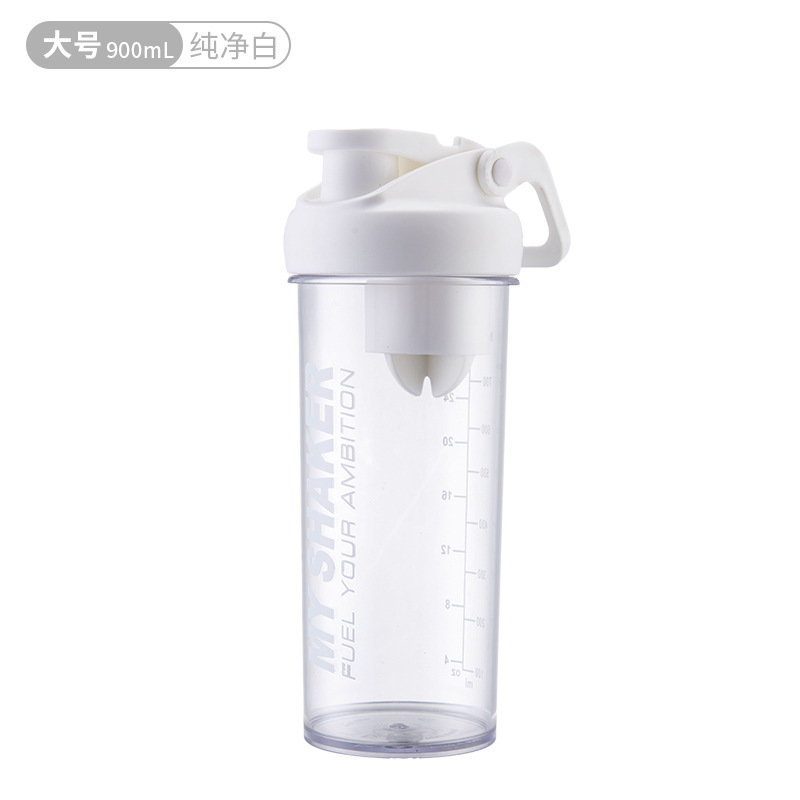 Taza de batido a prueba de fugas sellada con tapa de agitación conveniente taza de agua deportiva de acondicionamiento físico al aire libre con mango hervidor de agua de gran capacidad