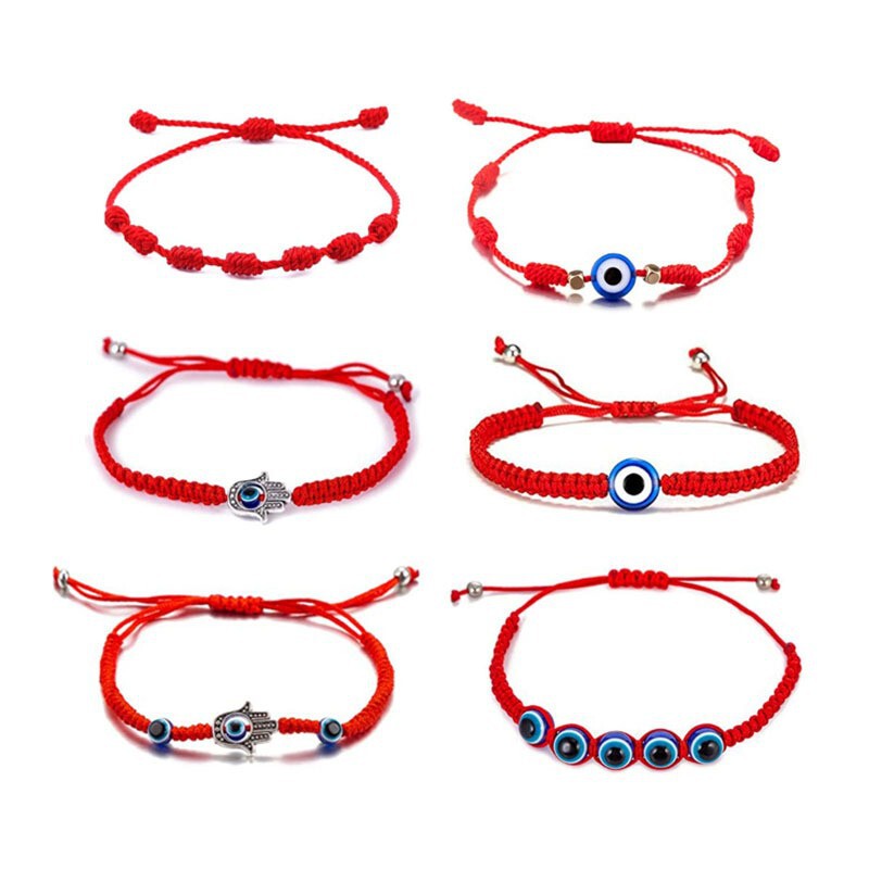 Cross-Border Supply Evil Eye Bracelet Adjustable 7-Knot Evil Eye Braided Rope Bracelet Cross-Border Supply Evil Eye Bracelet Adjustable 7-Knot Evil Eye Braided Rope Bracelet