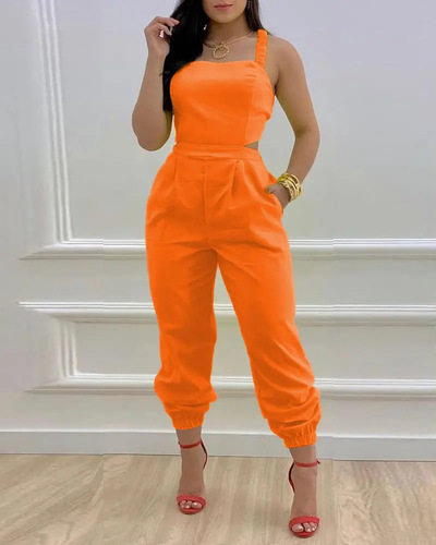 European and American cross-border women's clothing Amazon AliExpress eBay independent station temperament commuting suspenders printed jumpsuit
