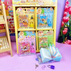 水豚童心小锁本便签记录本卡通色彩丰富随身携 带记事本带锁儿童