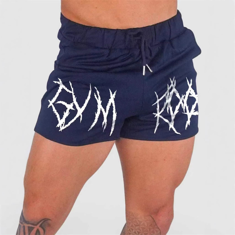 Crazy Muscle Sports Shorts Men's Summer New Style Printed Mesh Quick-Dry Slim Sexy Pants for Fitness Training