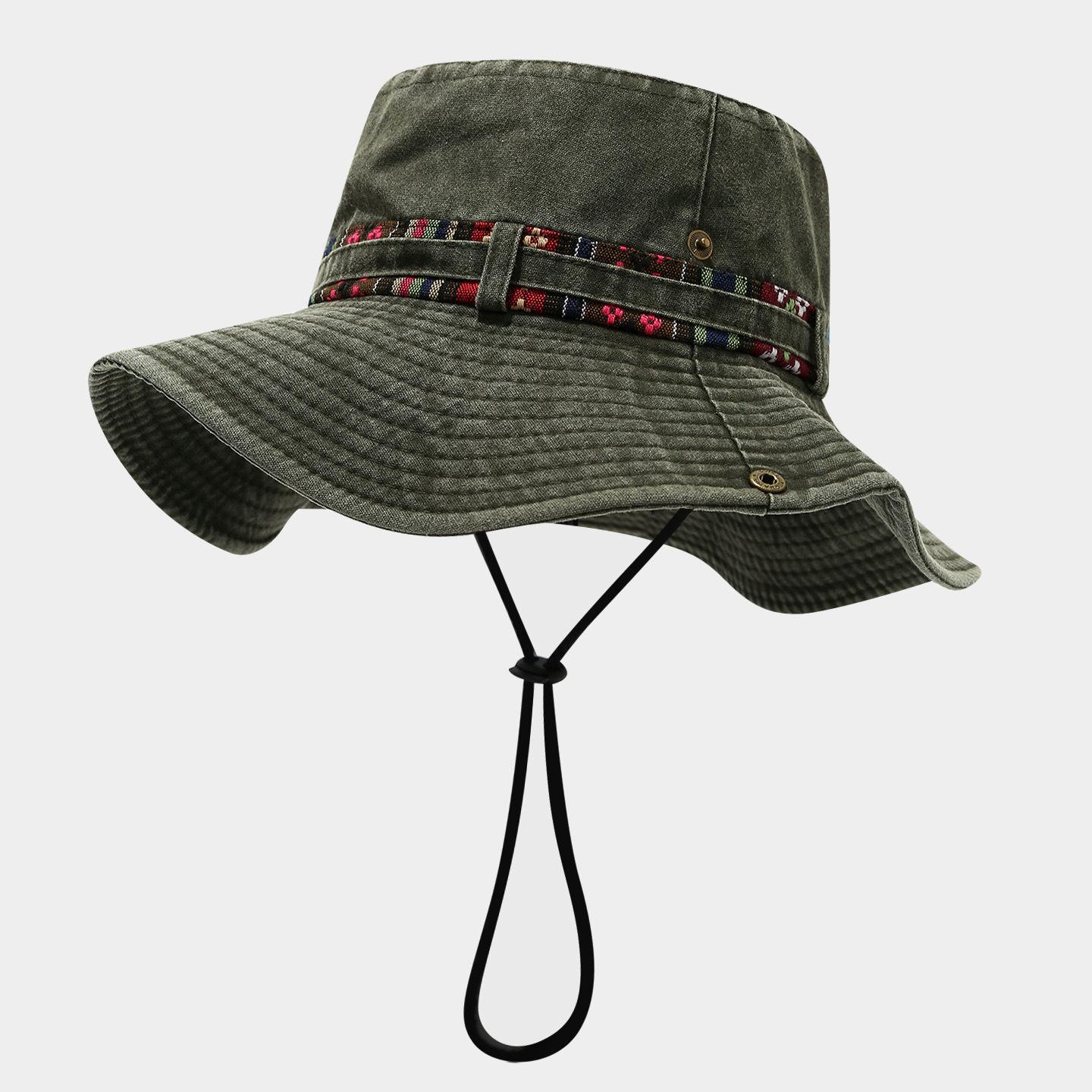 Sombrero de vaquero occidental para hombres y mujeres otoño nuevo deporte al aire libre ocio sombrero de pesca de montaña con cuerda de viento sombrero de sol marea