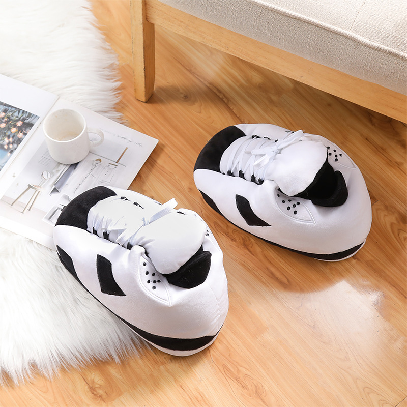 Tiktok mismo estilo parodia zapatos de grasa Coco pareja Zapatillas de algodón volver al futuro casa piso Kang hebilla 1 zapatos de algodón
