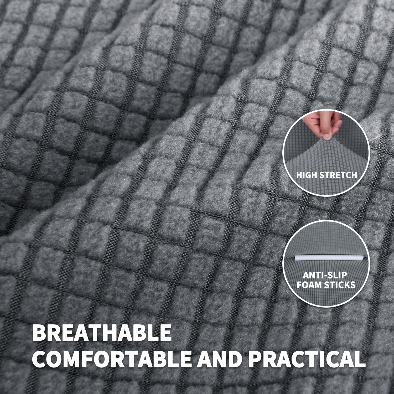 all-inclusive elastic polar fleece sofa cover thickened solid color sofa cushion Four Seasons fabric sofa cover_voghion.com