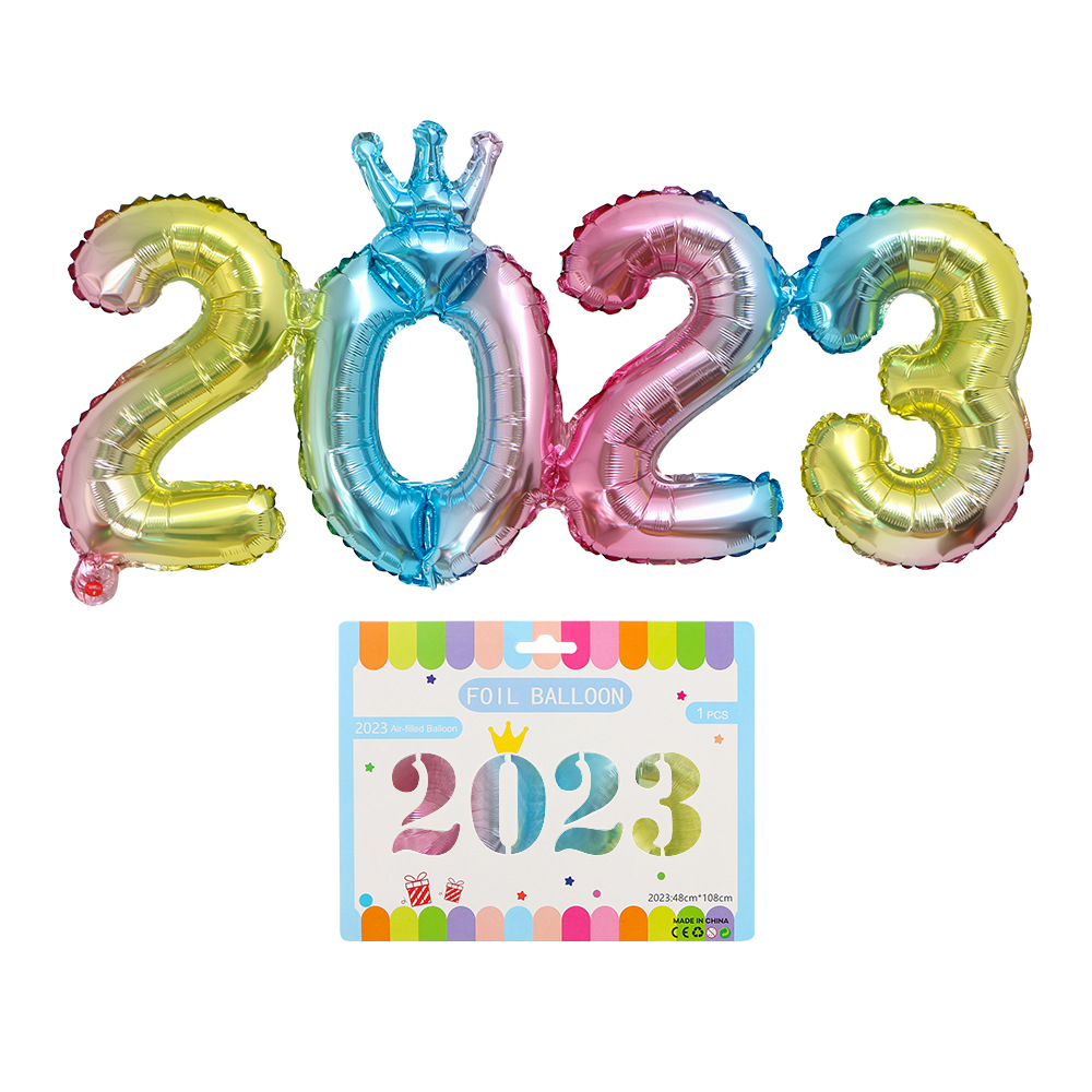 2023渐变连体皇冠数字+