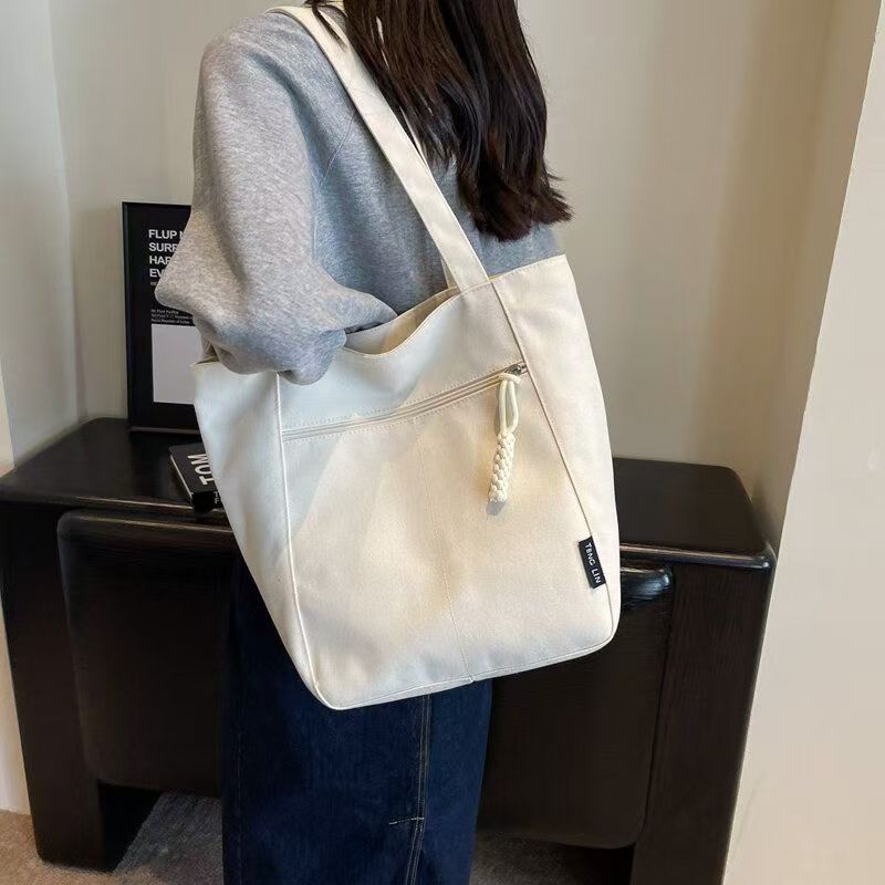 Japanese-style New Waterproof Nylon Casual Cross-border Spring Summer Single Shoulder Canvas Bag Women's Designer Large Capacity Commute Tote Bag