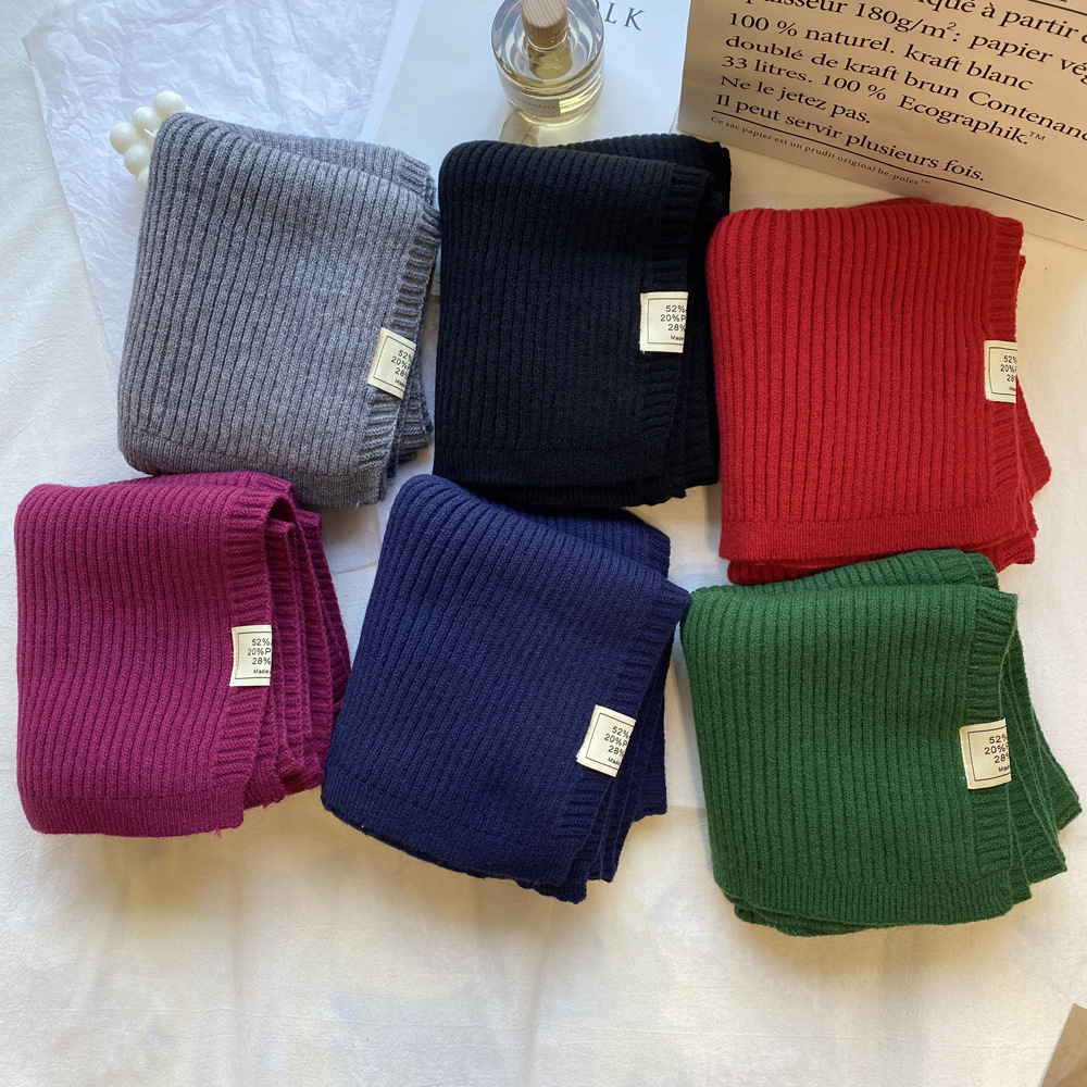 Autunno inverno tinta unita piccolo per la nuova versione coreana da donna, semplice versatile, calda protezione per il collo, sensazione di fascia alta_voghion.com