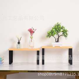 现货竹制黑色铁艺置物架厨房调味品杂物收纳整理架两层储物收纳架