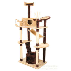 MOMOPET新款城堡造型磨爪猫抓板睡袋猫窝猫树猫玩具功能大猫爬架