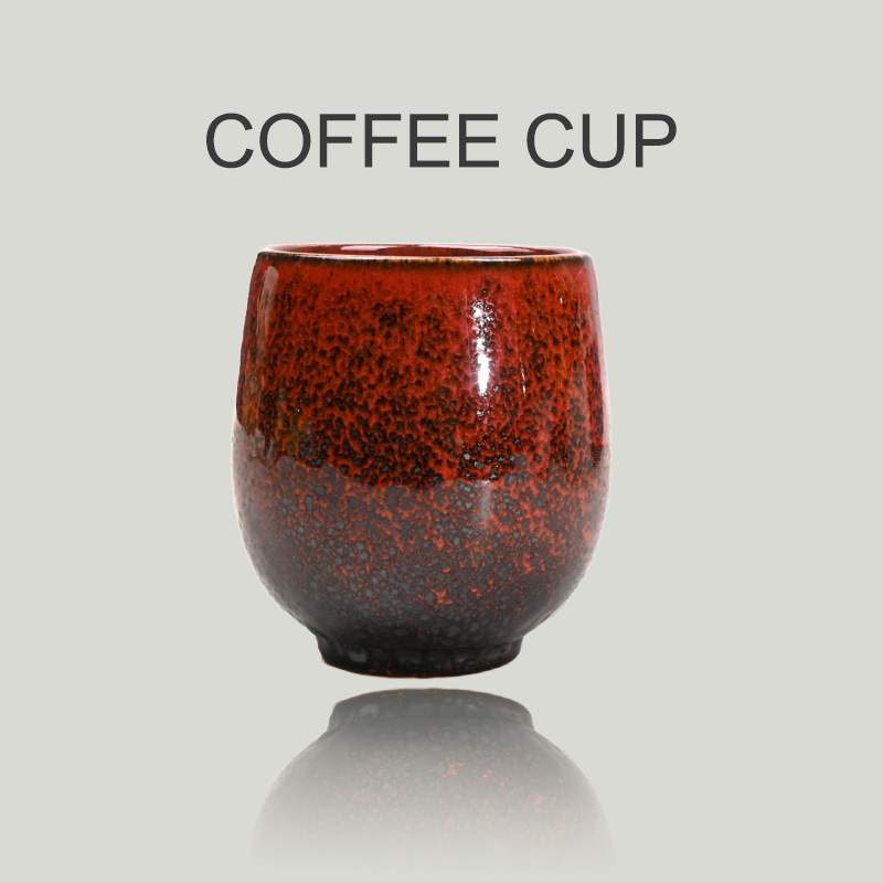 Cross-border ceramic coffee cup 155ml kiln-turned retro style home…