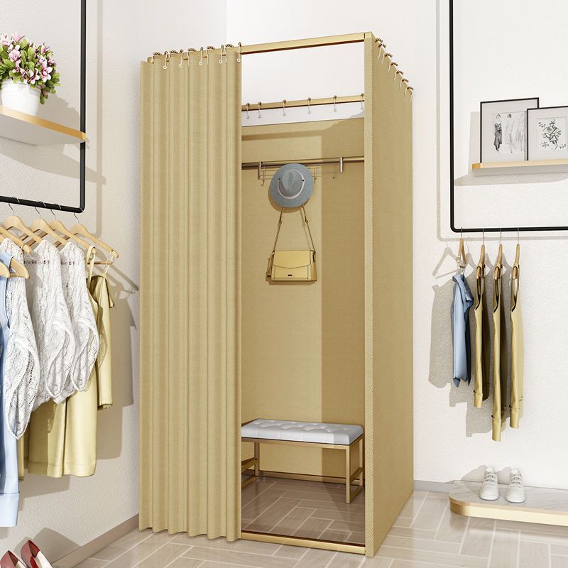 Tienda de ropa, centro comercial, vestuario de ensamblaje, sala de prueba móvil simple, cortina de puerta, piso, estante de exhibición portátil, vestuario