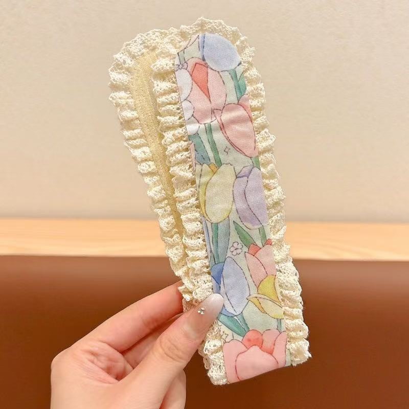 Niños pestañas flores frentes brocas de cabello acabado bandeja estilo nacional pegatinas de cabello de niñas encaje tela velcro