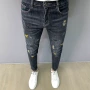 男士新款小脚修身牛仔裤