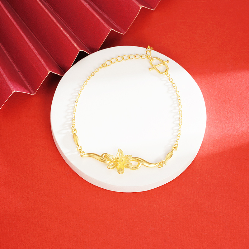 Vietnam arena oro flor pulsera ajustable temperamento femenino todo partido estilo antiguo patrimonio durante mucho tiempo no se desvanece en vivo suministro al por mayor