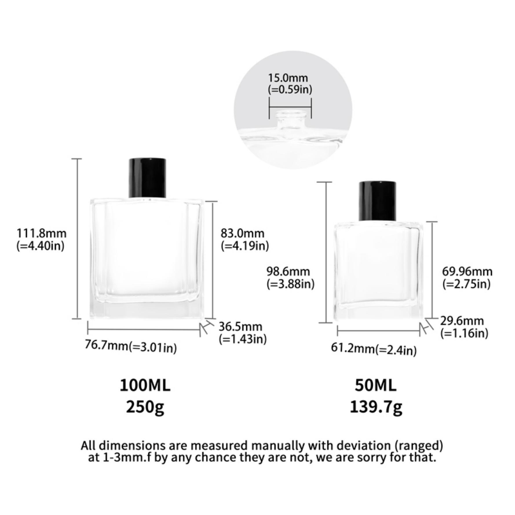 Fábrica directa botella de pulverización de presión de vidrio transparente botella de perfume cuadrada plana botella de muestra pequeña botella vacía portátil