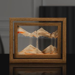 Creative Glass 3D Stereo Hourglass Painting Decoration Home Art Gift Manufacturer Direct Sales Quicksand Painting Living Room Ornaments