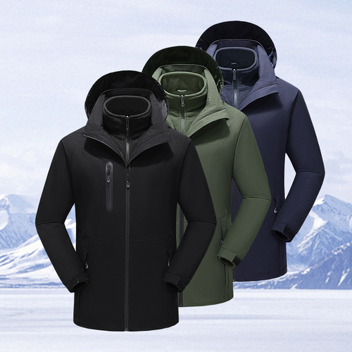 Double Control Heating 3-in-1 Warmth-preserving Ski Jacket for Winter with Smart Electric Heating