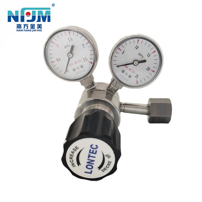 工厂批发304/316L不锈钢气体减压阀实验双表头氧氮氦气天然气管道