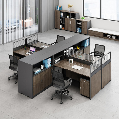 Financial office desk employee chair set company 4-person station 6 double desks simple office desk office staff desk