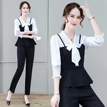 2025年新款时尚早春女士衬衫收腰显瘦小衫春秋假两件气质裙摆上衣