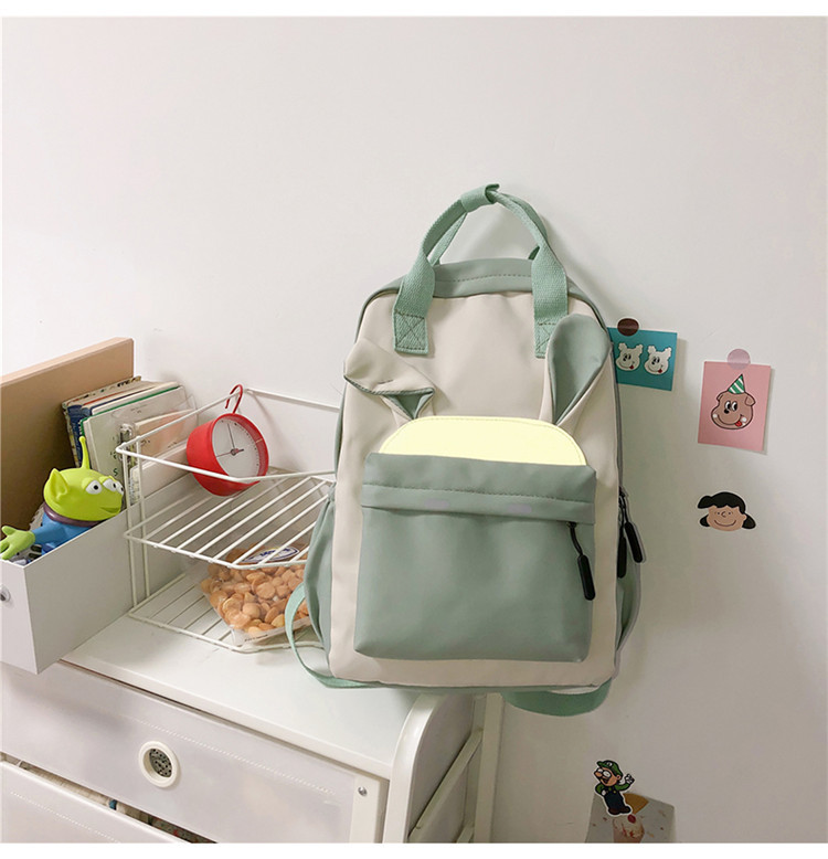 Korean Campus Harajuku Style Student Backpack Japanese Cute Contrast Color Large-capacity Backpack display picture 9