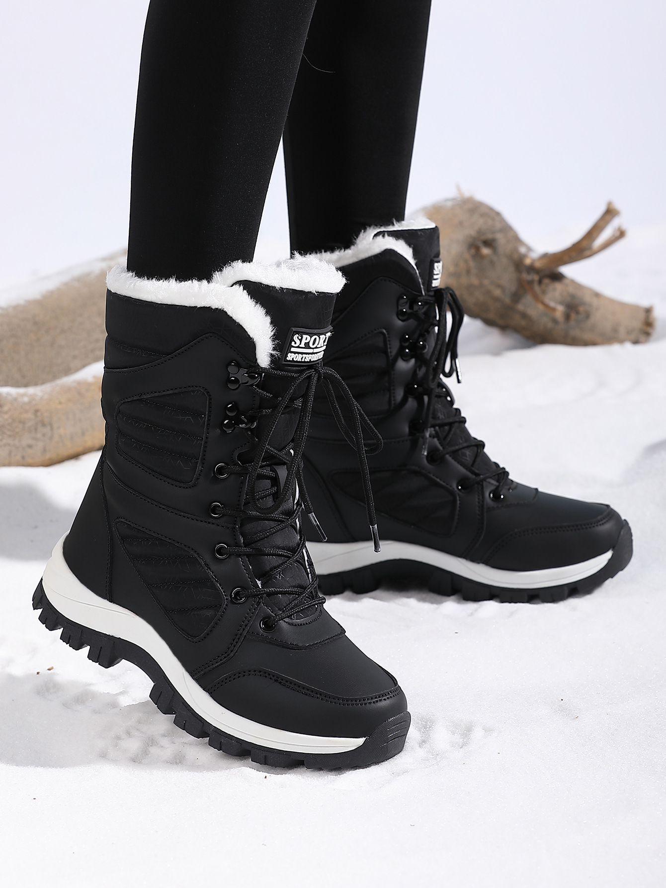 Thermo-Schneestiefel für Damen – wasserdicht – leichte Winter-Wander- und Skischuhe_voghion.com