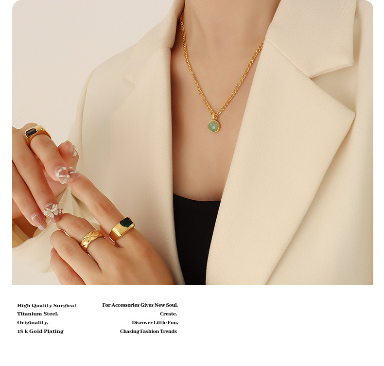 Fashion Geometric Titanium Steel Earrings Necklace