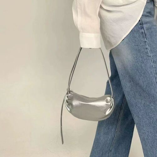 Korean PU half-moon women's versatile underarm bag soft leather dumpling bag single shoulder crossbody bag