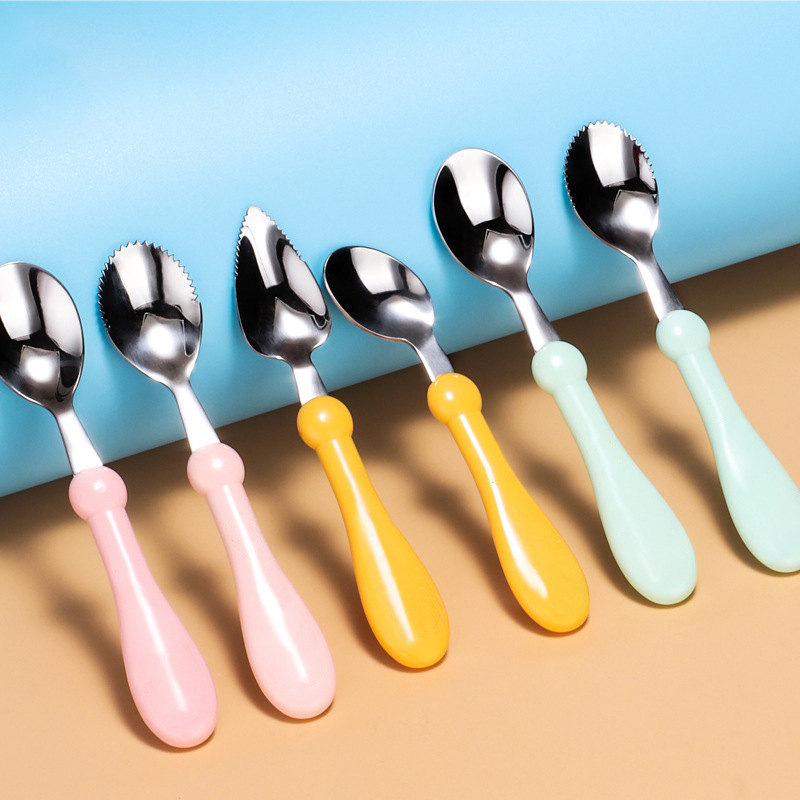Baby Mud Scraping Spoon Water Mud Scraping Spoon Baby Food Supplemented Spoon Tool 304 Stainless Steel Children's Tableware Mud Spoon
