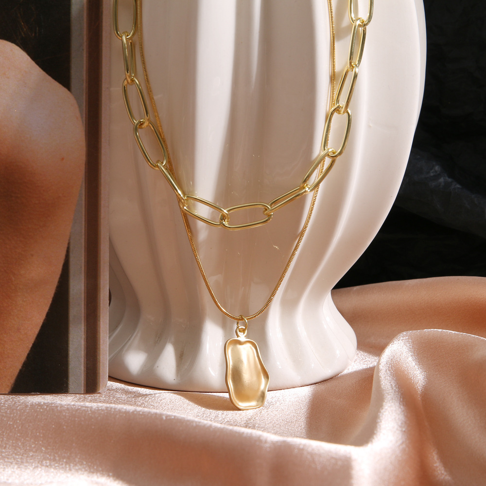 Women's Gender Retro Geometric Alloy Wholesale Double Layer Necklaces