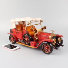 复古美式劳斯莱斯鬼魅老爷车模型铁皮工艺品客厅橱窗酒吧装饰摆设