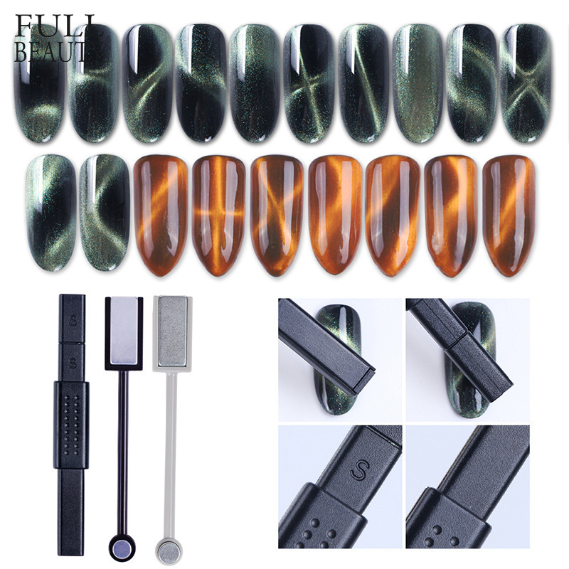 New Nail Art Tools Single and Double Cat's Eye Magnet Stick 3d Magic Effect Round Head Square Head Nail Art Magnetic Stick