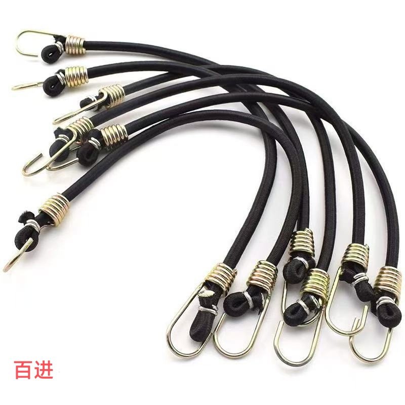 多色4mm乳胶金属钩迷你绳捆绑带 弹力绳打包带扎带绑带行李带