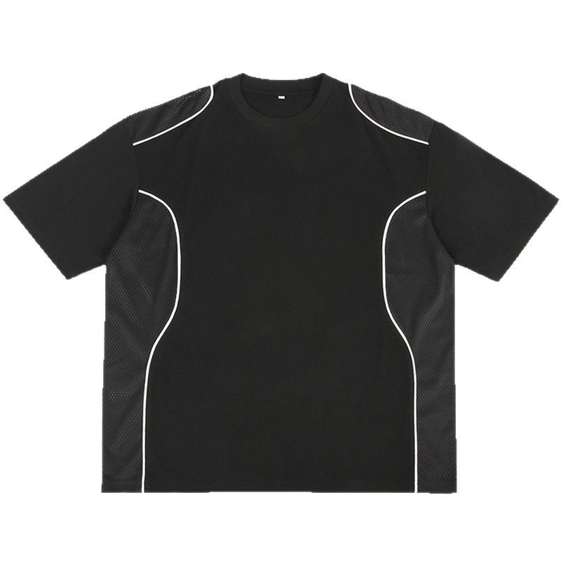 ETAI hombre de verano americano manga corta malla calle hombre camiseta de algodón casual chaqueta en stock