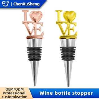 FCM跨境金色玫瑰金LOVE字母酒塞红酒瓶塞真空香槟塞合金酒塞硅胶