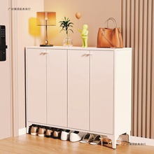 鞋柜家用门口钢制鞋架现代简约入户玄关柜带门锁大容量门口一体柜