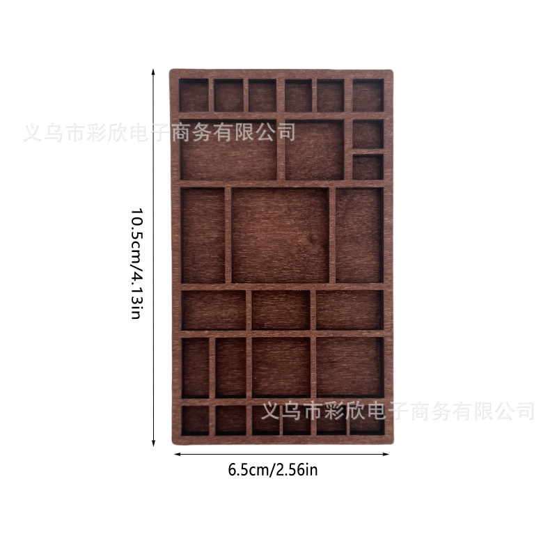 跨境木质陈列盒微型珠宝展示架收纳饰品贝壳宝石创意收藏展示摆件|undefined