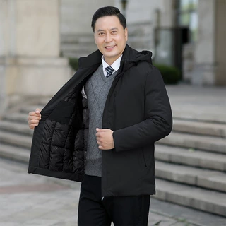 新款2022中年爸爸冬季棉服外套加厚保暖款男士羽绒棉保暖加厚外衣