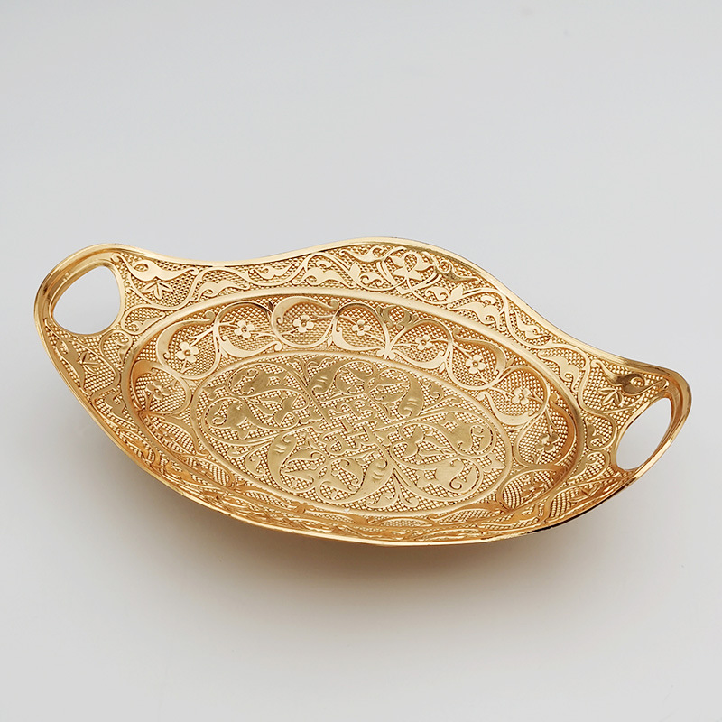 Metal creativo Pavo Real placa tuerca plato de fruta caramelo snack almacenamiento snack placa hogar sala de estar Placa de fruta seca Decoración