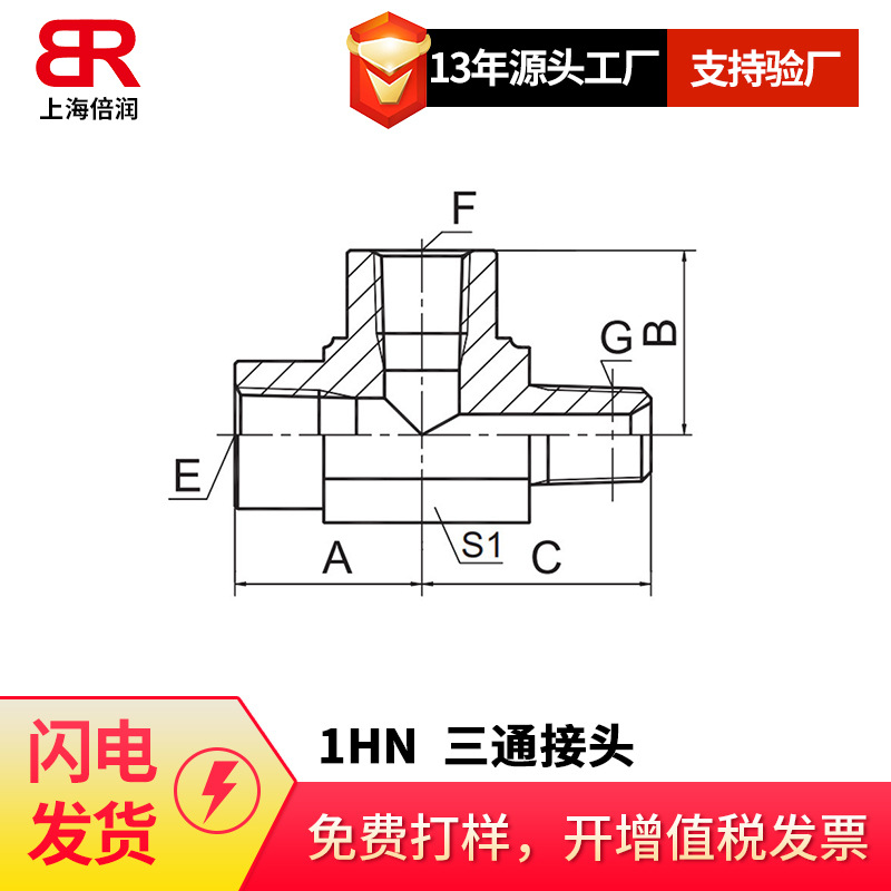 供应美制布锥管内螺纹1HN  钢碳卡套式直通转接头