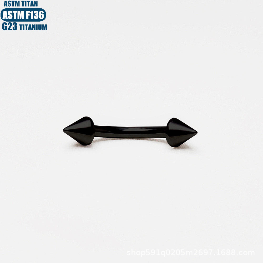 F136 Titanium Alloy Pointed Cone Curved Barbell Eyebrow Nail Internally Threaded Body Piercing Jewelry Lip Nail Ear Screen detail image 7
