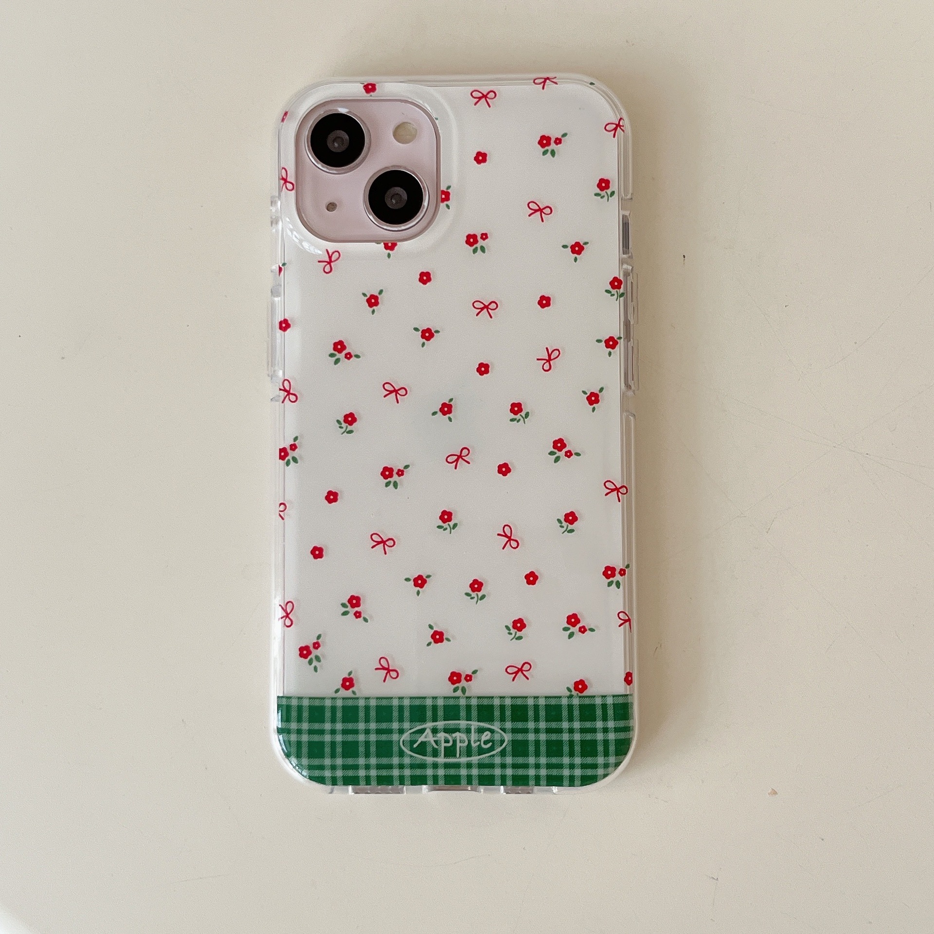 Funda para teléfono móvil iphone15 con empalme floral de estilo coreano 16ProMax Apple 13 botón tridimensional femenino 14P