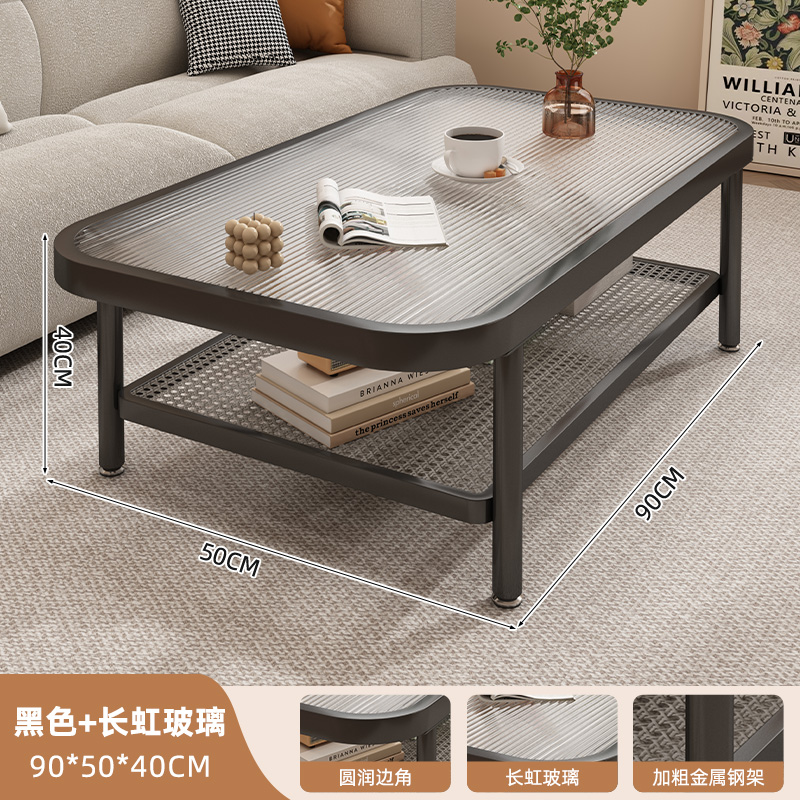 Mesa de té de vidrio temperado sala de estar doméstica tabla de casa pequeña 2025 nuevo estilo de aire crema de alta calidad sofá mesa de té