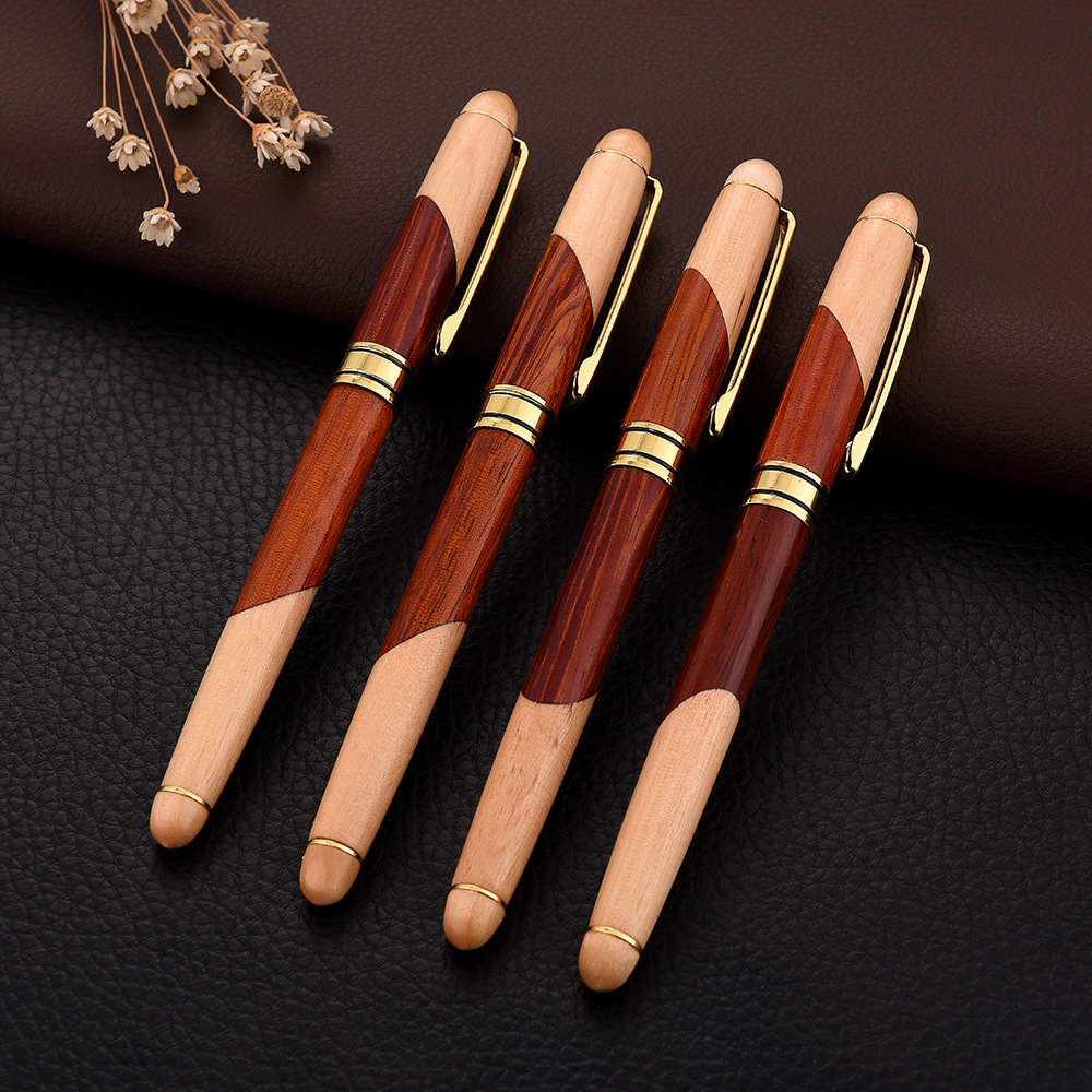 Retro Wooden Pen Business Spelling Pen Making Company Enterprise LOGO Office Meeting Gives Wooden Steel