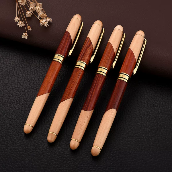 Retro Wooden Pen Business Spelling Pen Making Company Enterprise LOGO Office Meeting Gives Wooden Steel