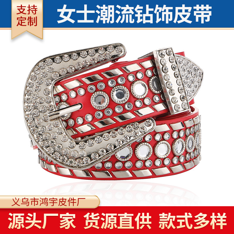 Belt Ladies Diamond Decorative Belt Fash...