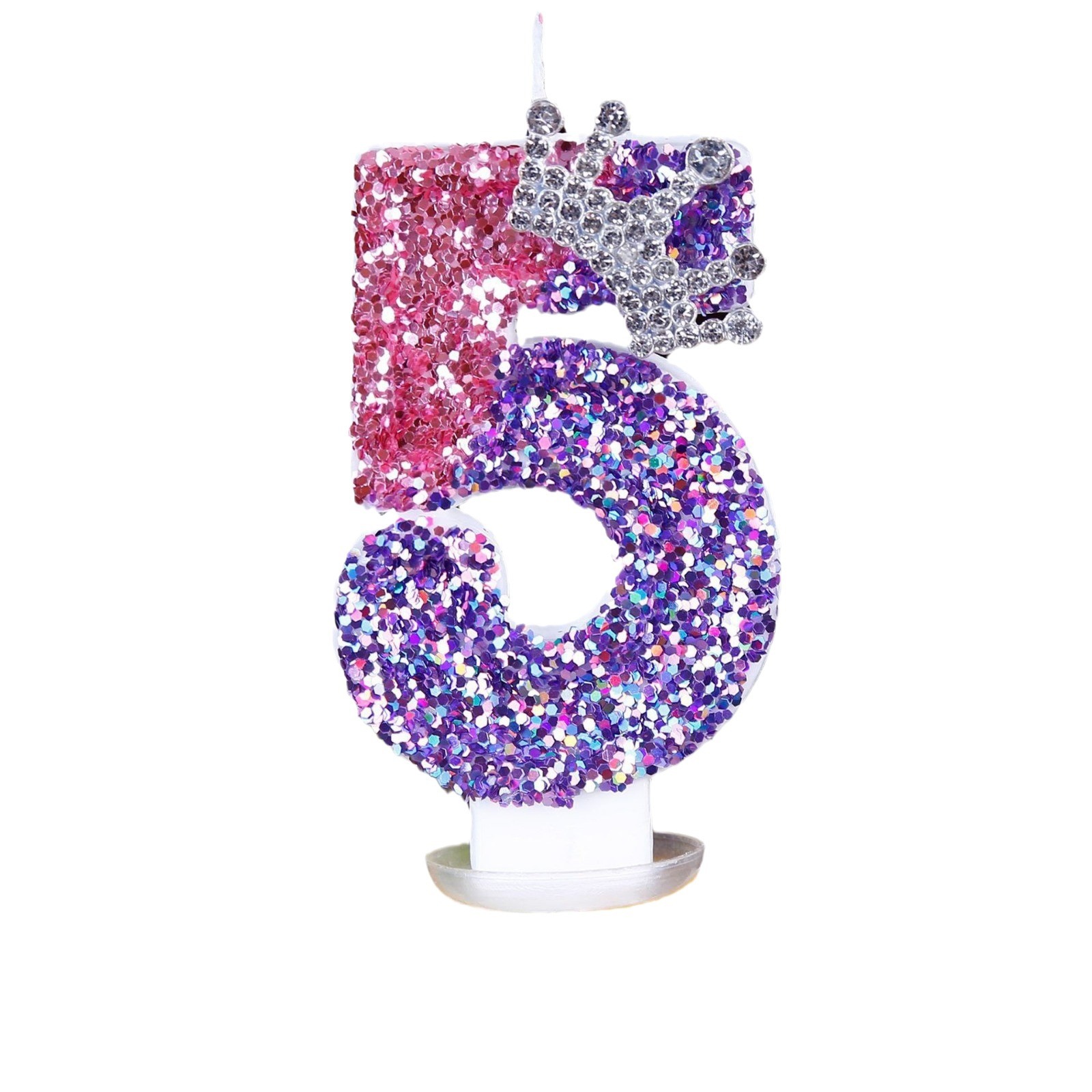 Vela de cumpleaños digital que cambia de color Princess Crown pastel de cumpleaños plug-in vela decoración Amazon AliExpress exclusivo