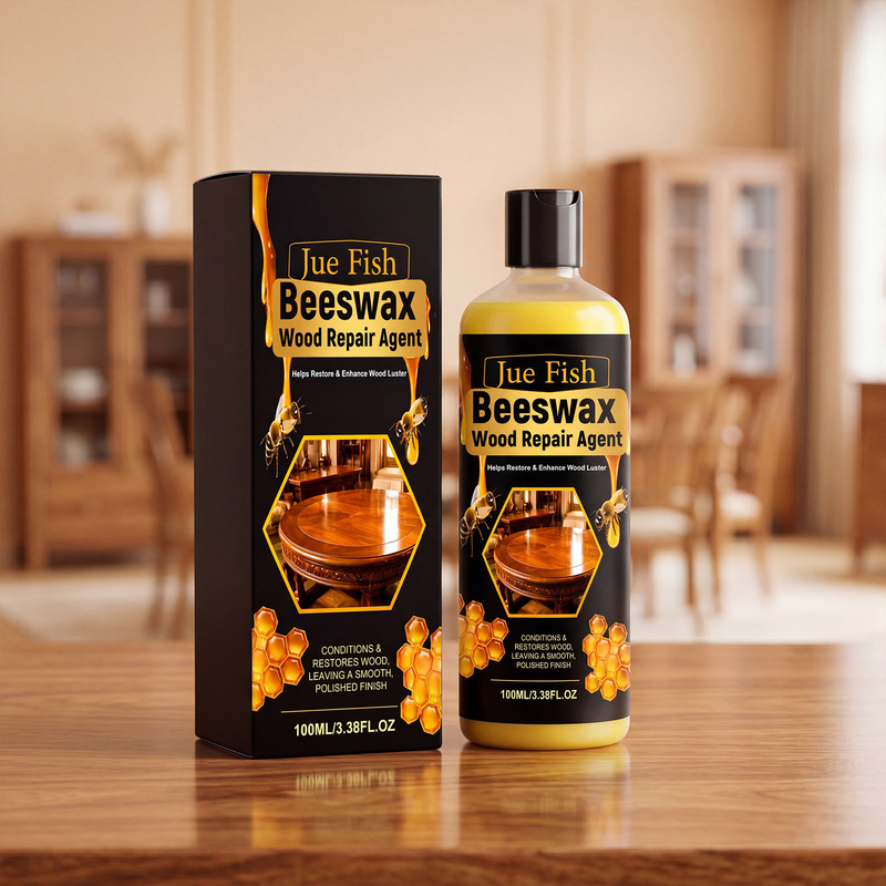 Jue Fish Beeswax Wood Care Agent Furniture Wood Polishing and Renovation Agent with a Natural Wood Fragrance, Non-Sticky and Enhances Shine