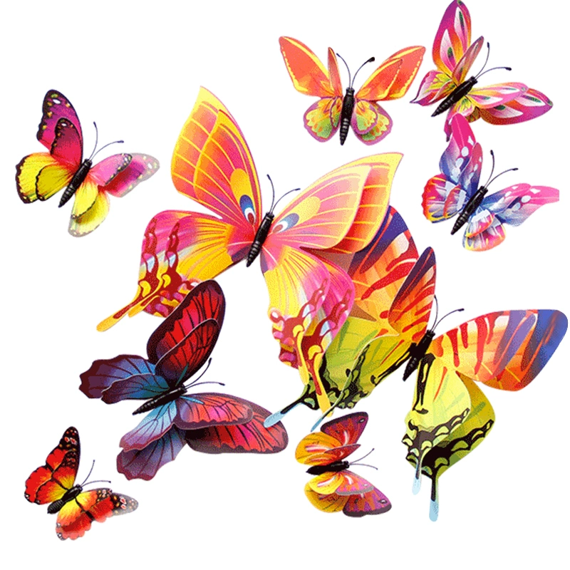 Магнит на холодильник трехмерный, наклейка с бабочкой, креативный сильный магнит, в 3D формате